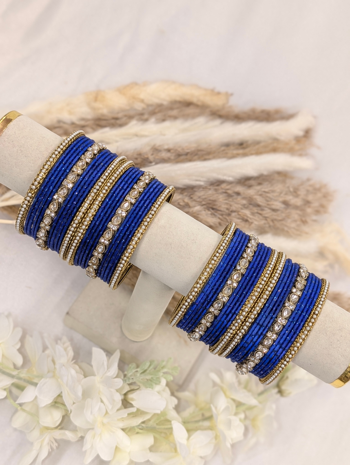 Royal Blue Polki Bangle
