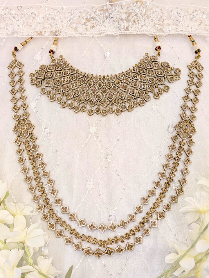 Gauri Cubic Zirconia and Polki Bridal Set