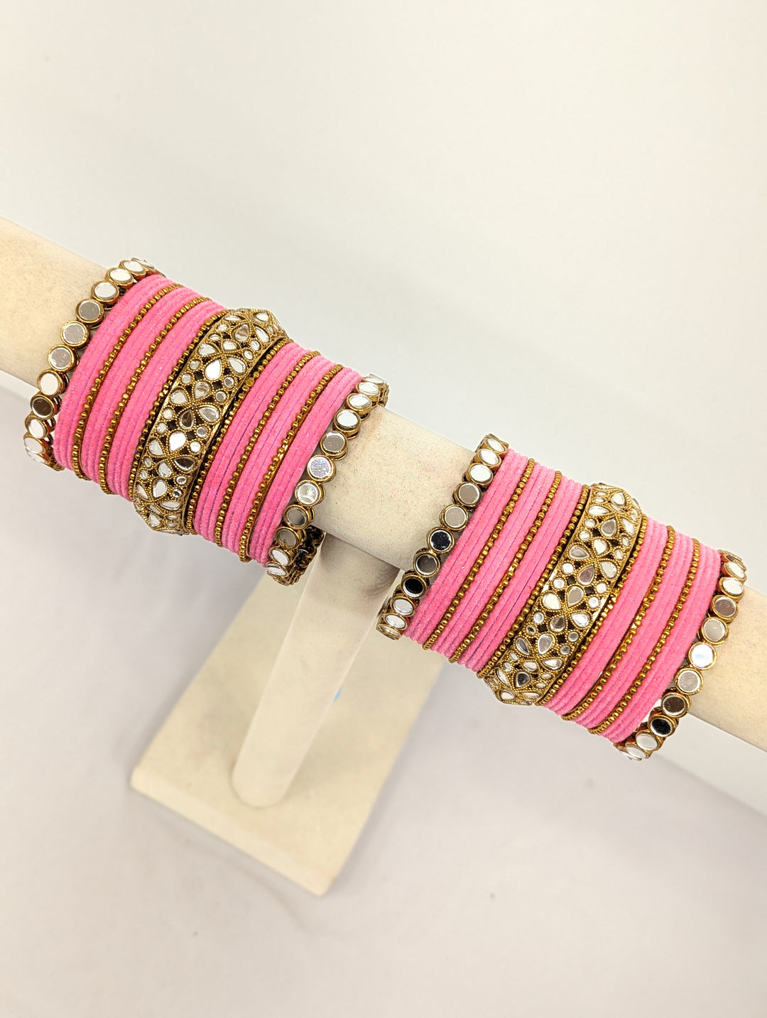 Meghna Stones Mirror Bangles  - 2 HAND SET