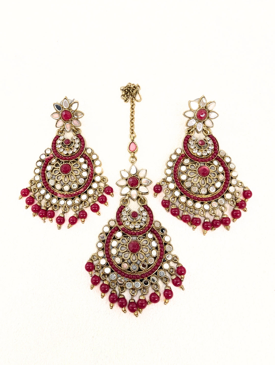 ANIKA MIRROR EARRINGS AND TIKKA