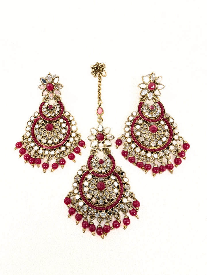 ANIKA MIRROR EARRINGS AND TIKKA