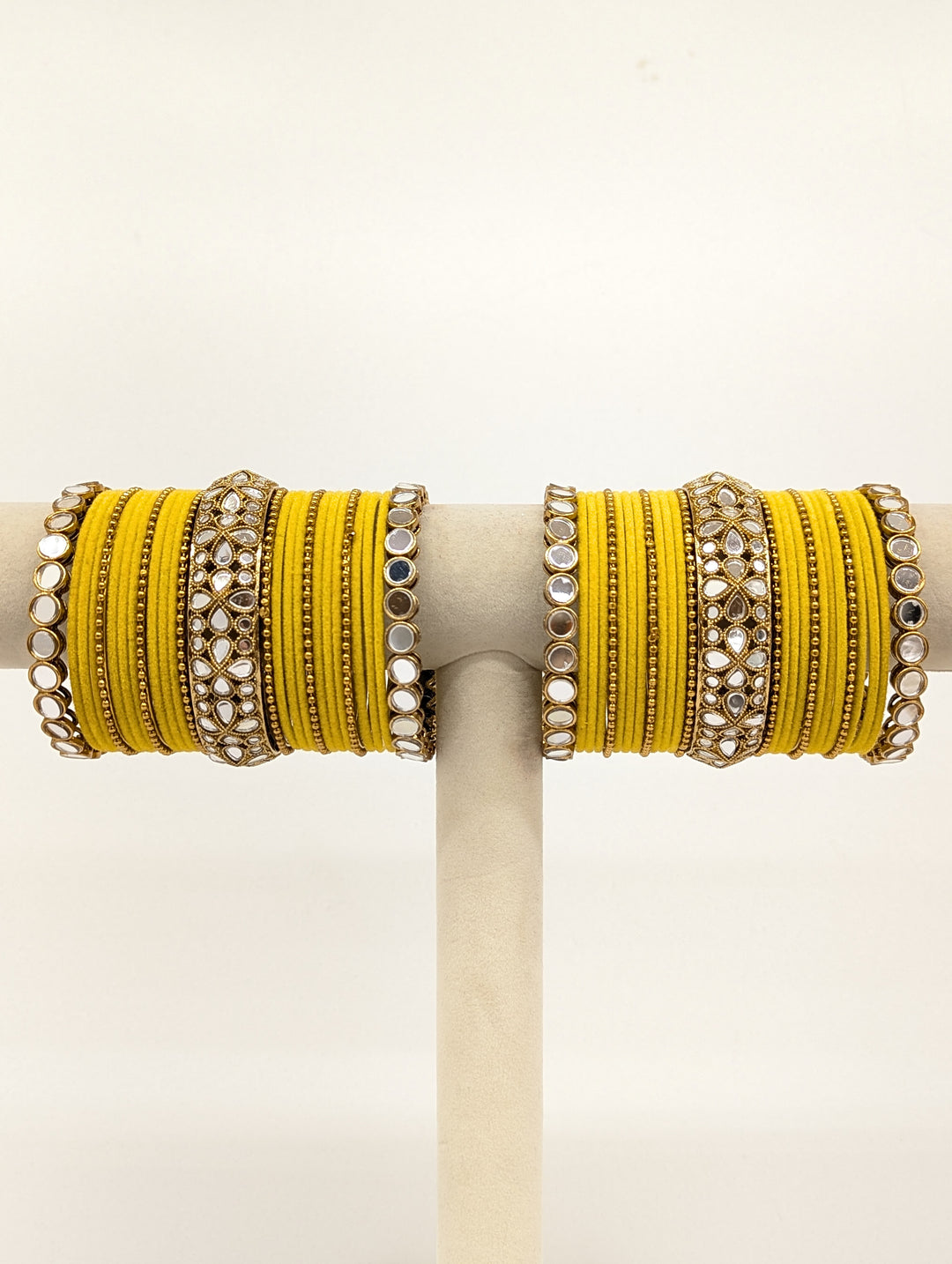 Meghna Stones Mirror Bangles  - 2 HAND SET