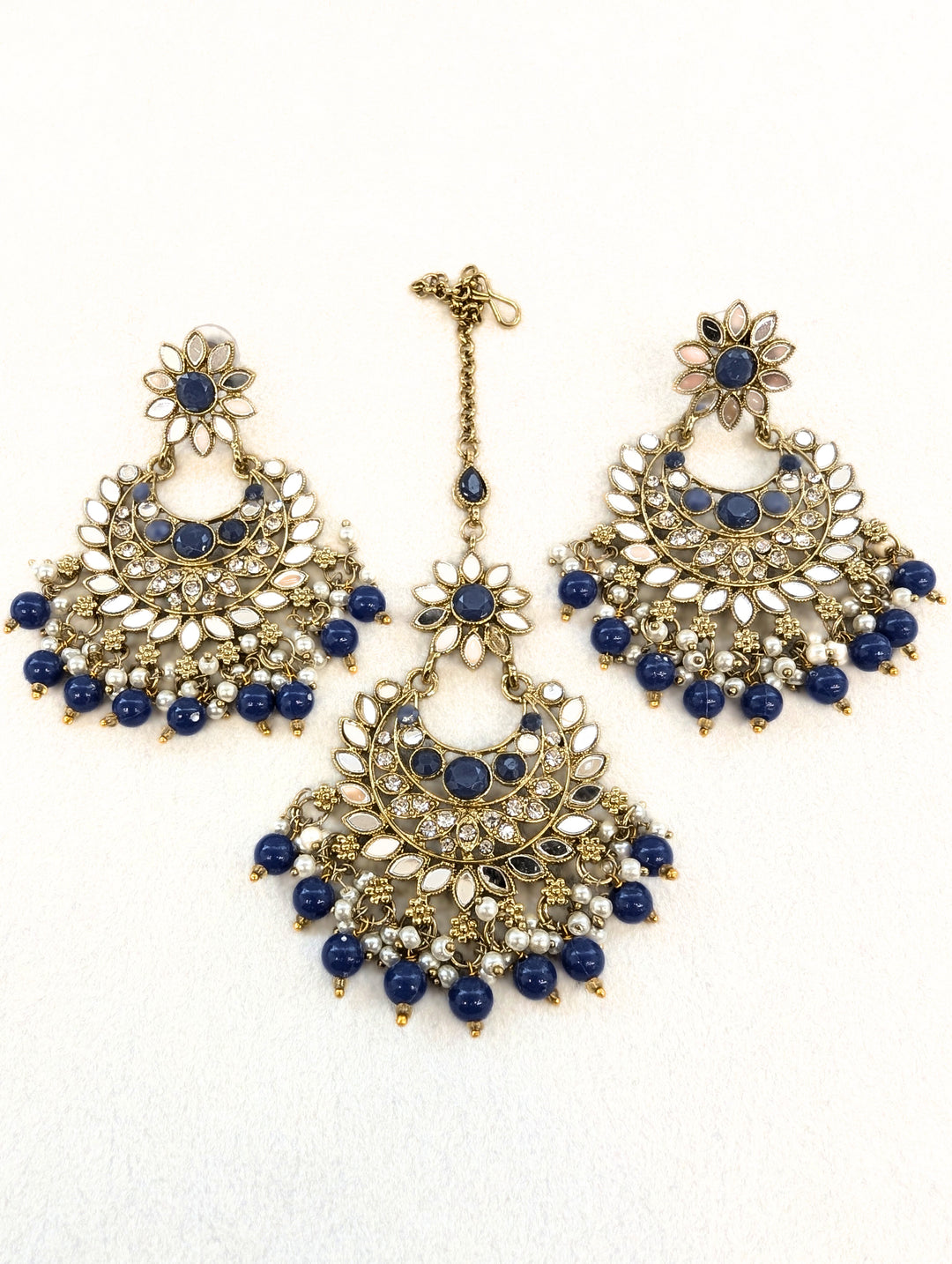 AMRITA MIRROR EARRINGS AND TIKKA