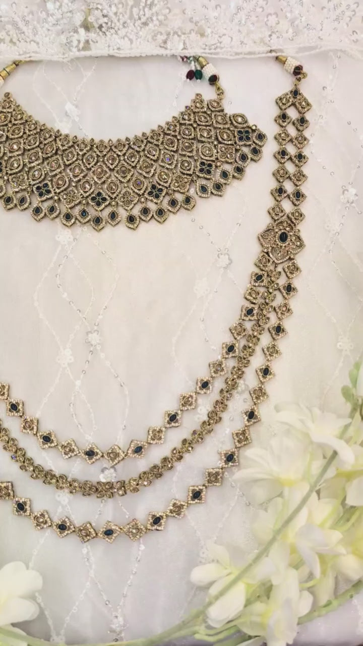 Alisha Cubic Zirconia and Polki Bridal Set