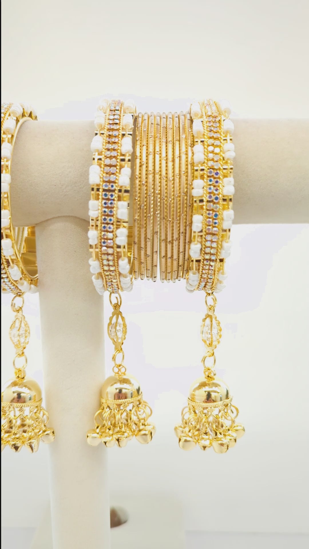 Riddhi Stone Jumka Bangles - 2 Hand Set