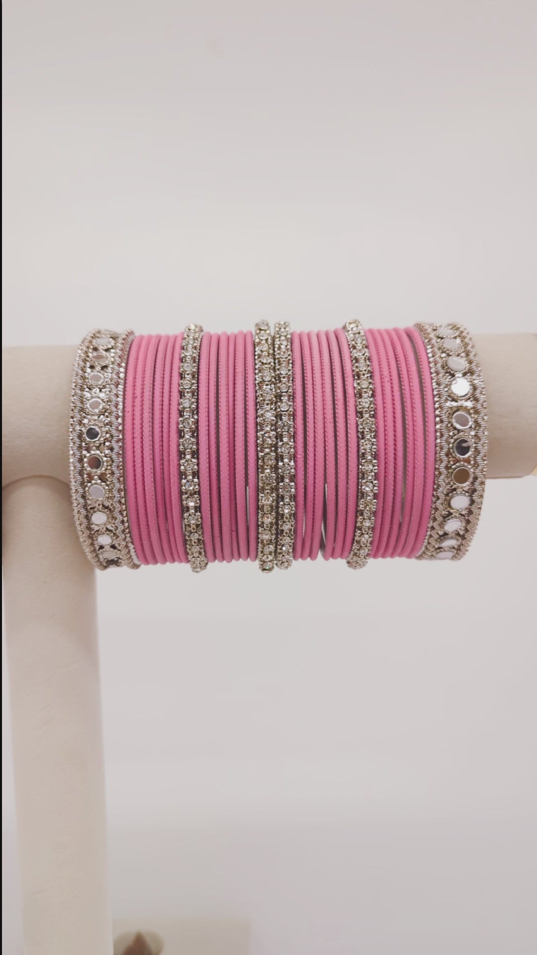 Arisha Stones and Mirror Bangles  - 2 HAND SET