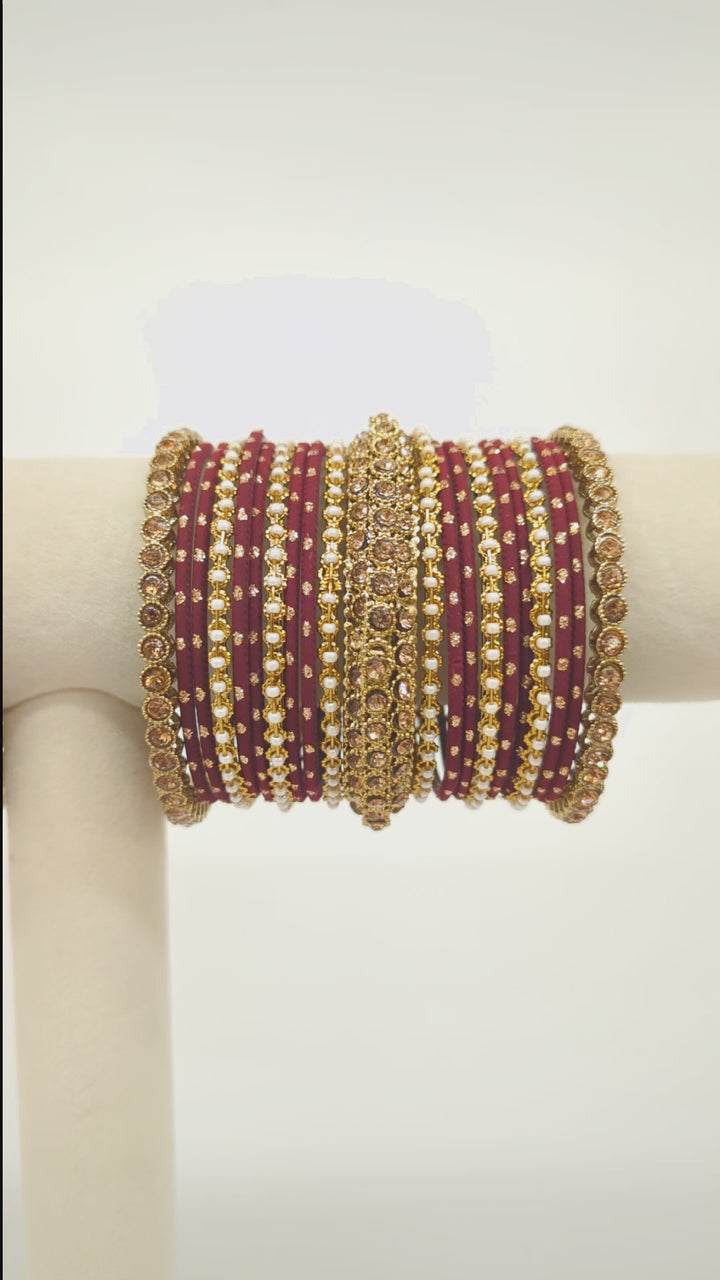 Aaradhya Stones Bangles  - 2 HAND SET