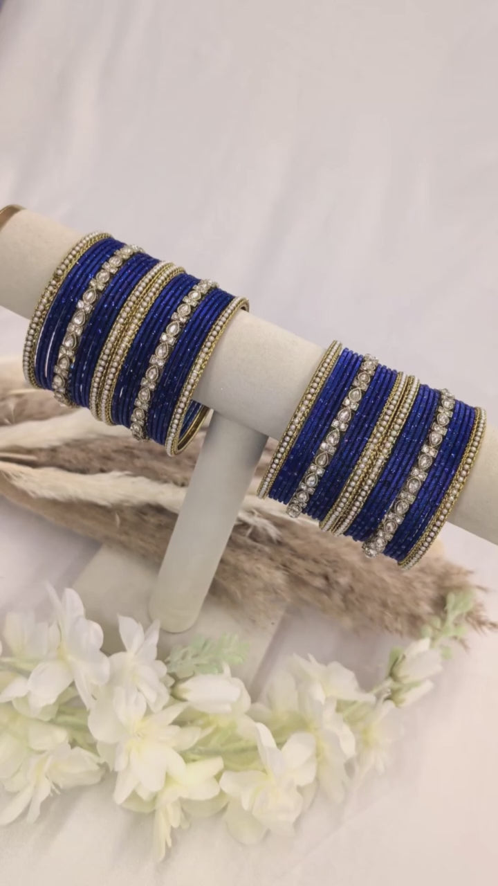 Royal Blue Polki Bangle
