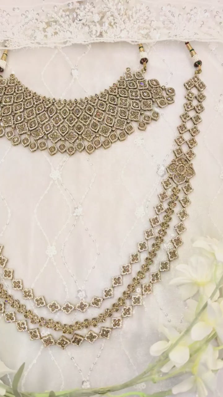 Gauri Cubic Zirconia and Polki Bridal Set