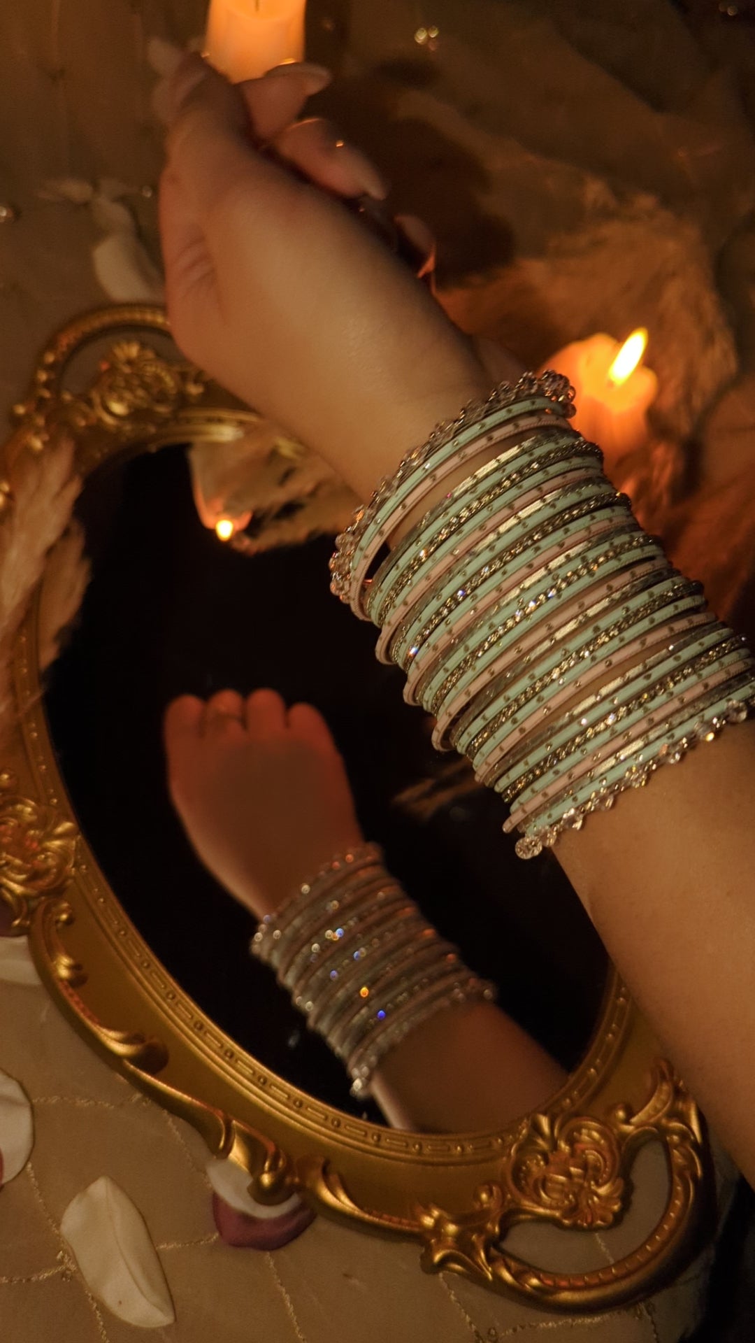 Lavanya Polki Bangles - 2 Hand set