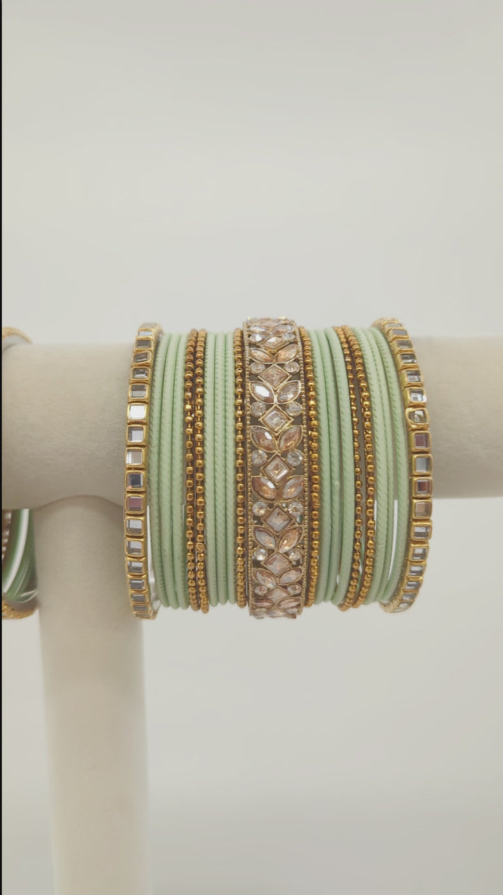 Priya Stones Bangles  - 2 HAND SET