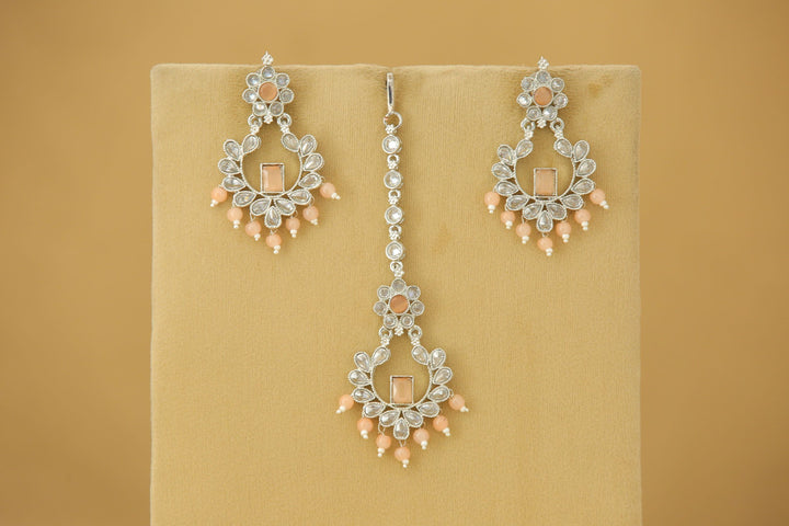 Binita Polki Earrings And Tikka