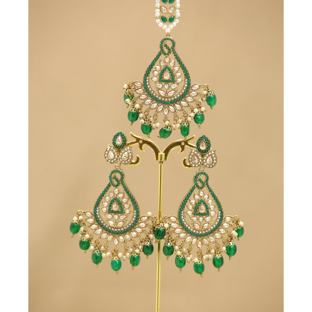 Madhavi Earrings With Tikka