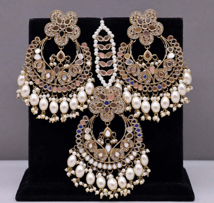 Amrita Mirror Earrings With Tikka