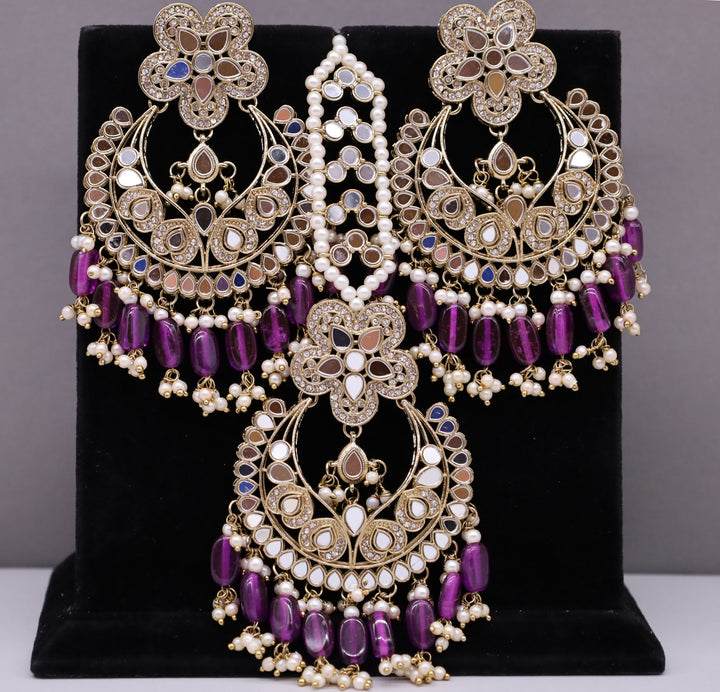 Amrita Mirror Earrings With Tikka