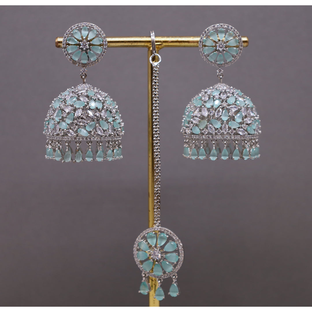 Bella CZ Earrings With Tikka