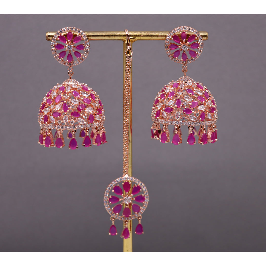 Bella CZ Earrings With Tikka