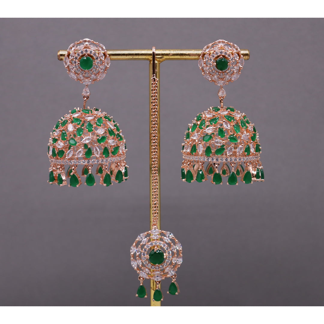 Isabella CZ Earrings With Tikka