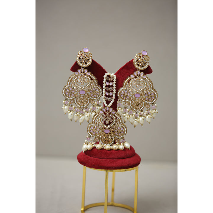 Archana Polki Earrings With Tikka