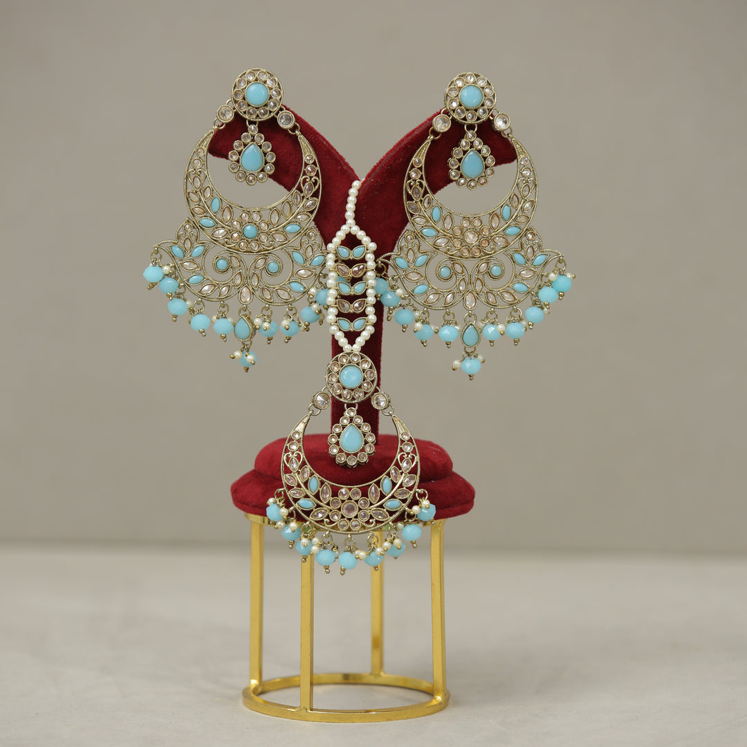 Amaya Polki Earrings With Tikka