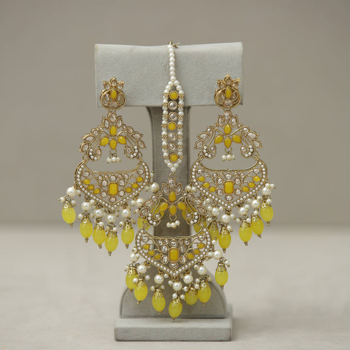 Karishma Polk Earrings With Tikka