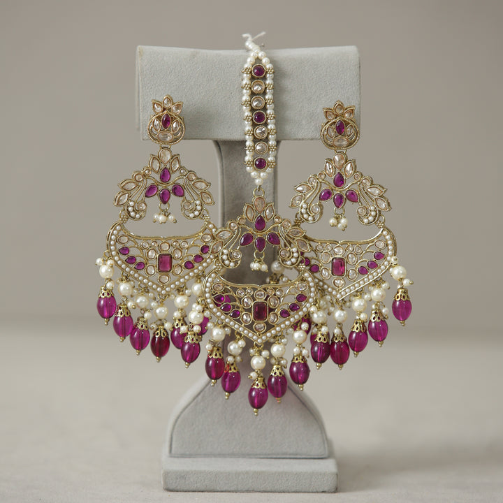 Karishma Polk Earrings With Tikka