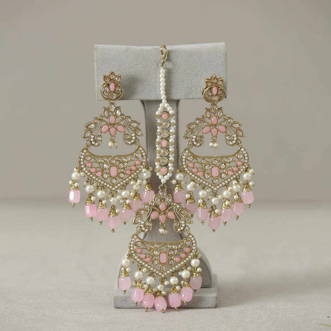 Karishma Polk Earrings With Tikka