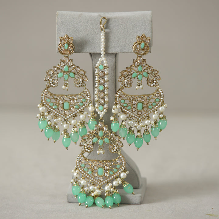 Karishma Polk Earrings With Tikka