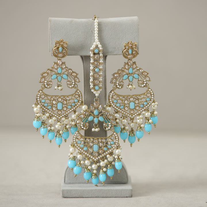 Karishma Polk Earrings With Tikka