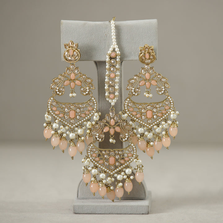 Karishma Polk Earrings With Tikka