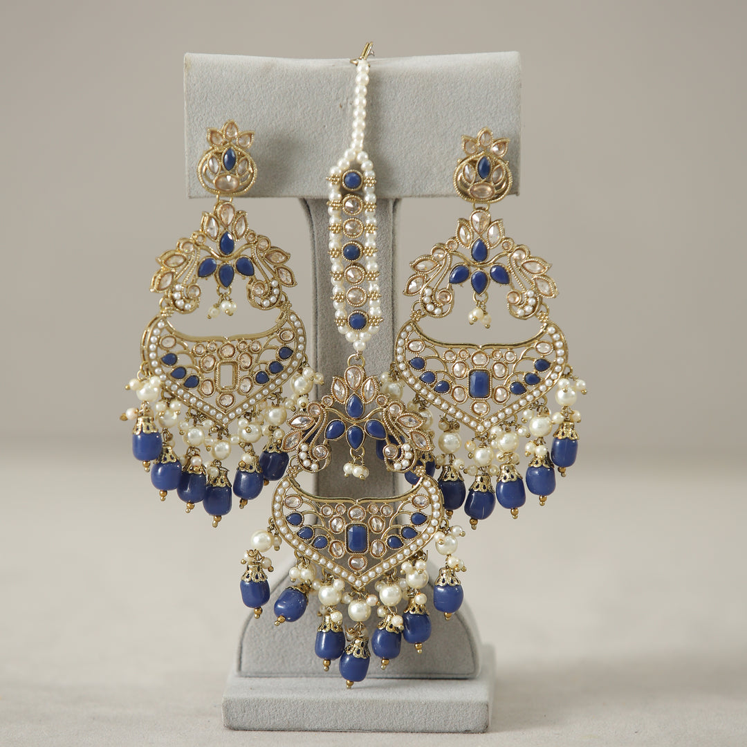 Karishma Polk Earrings With Tikka