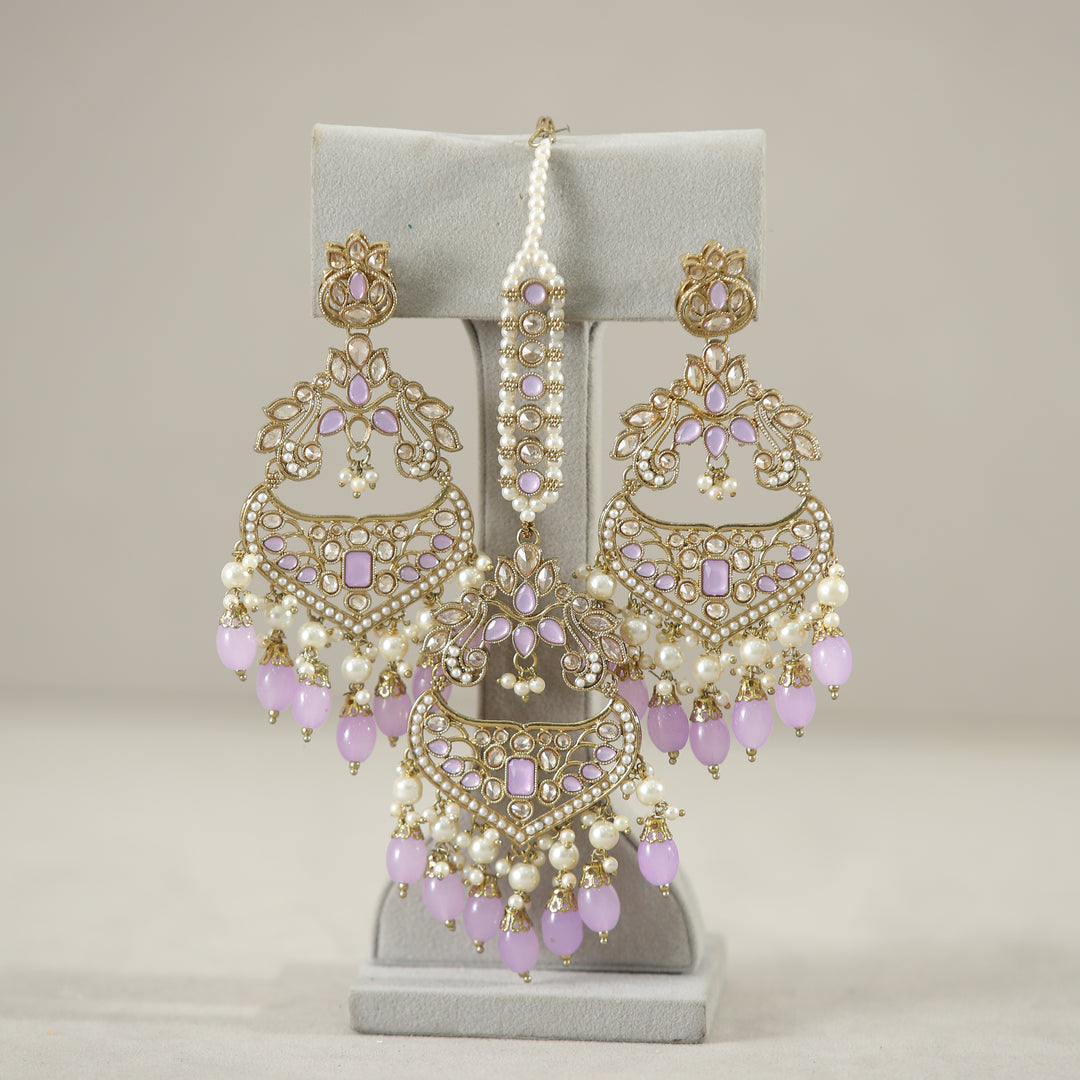 Karishma Polk Earrings With Tikka