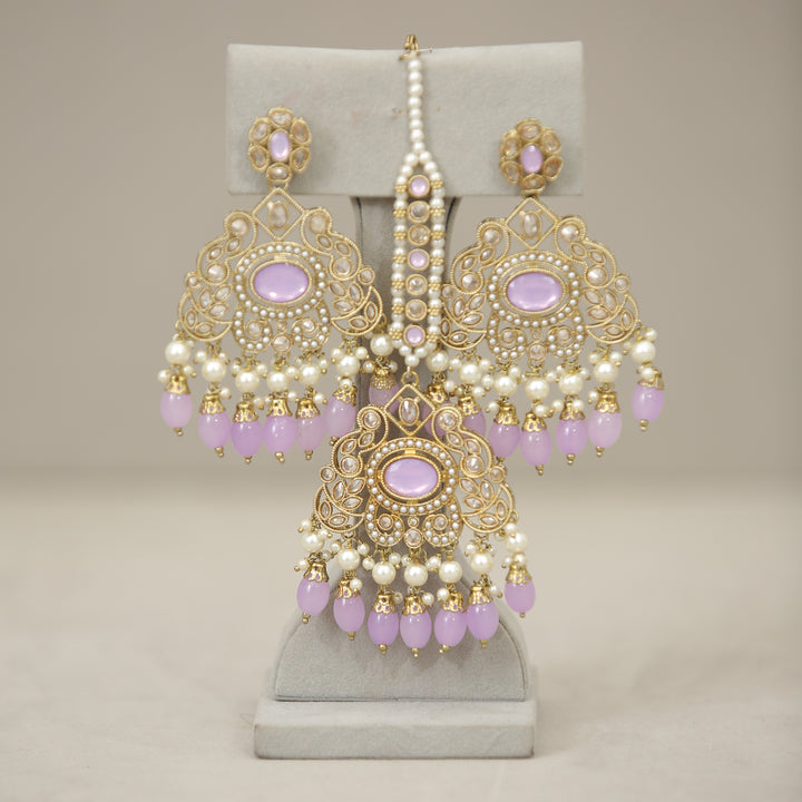 Aarushi Polki Earrings With Tikka