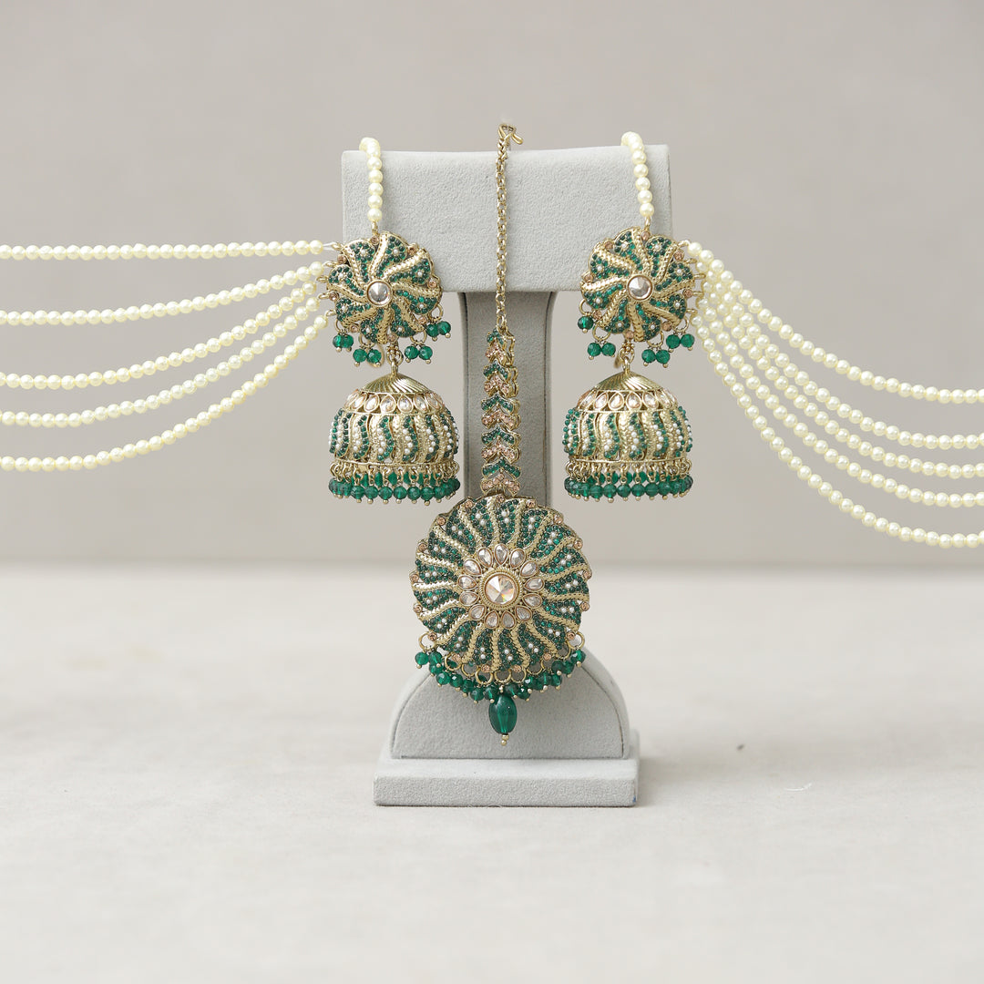 Gitanjali Stone Earrings With Tikka