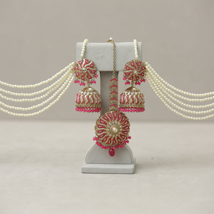 Gitanjali Stone Earrings With Tikka