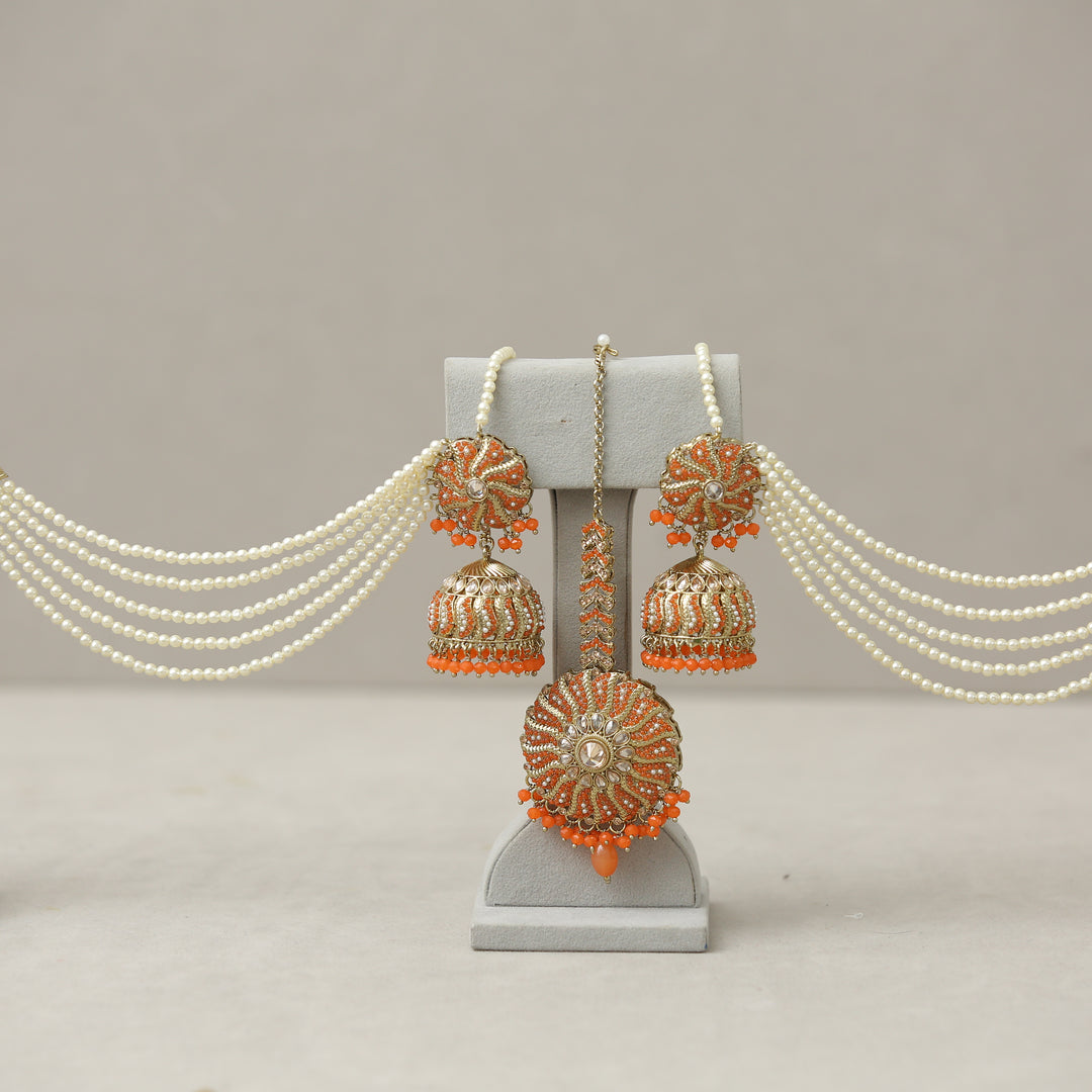 Gitanjali Stone Earrings With Tikka