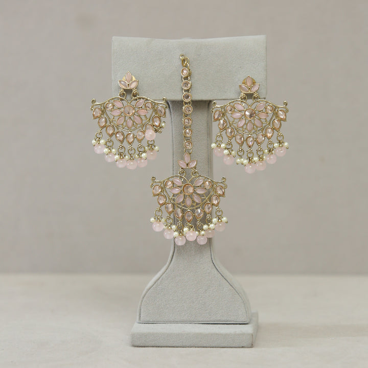 Roshni Polki Earrings With Tikka