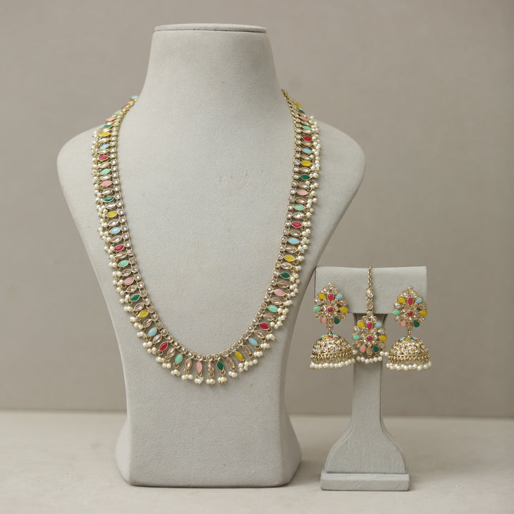 Ahana Polki Mala Set With Tikka